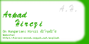 arpad hirczi business card